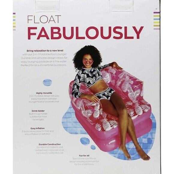 Justice 2-in-1 Foldable Pool Lounger - Lounger Float & Poolside Chair, Brand NEW - Picture 2 of 5